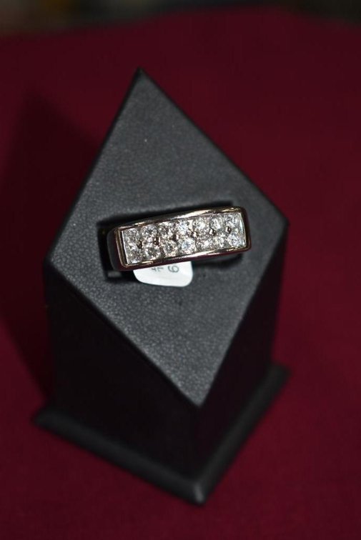 14k 8.00g WG 14 Diamond Double Row Ring