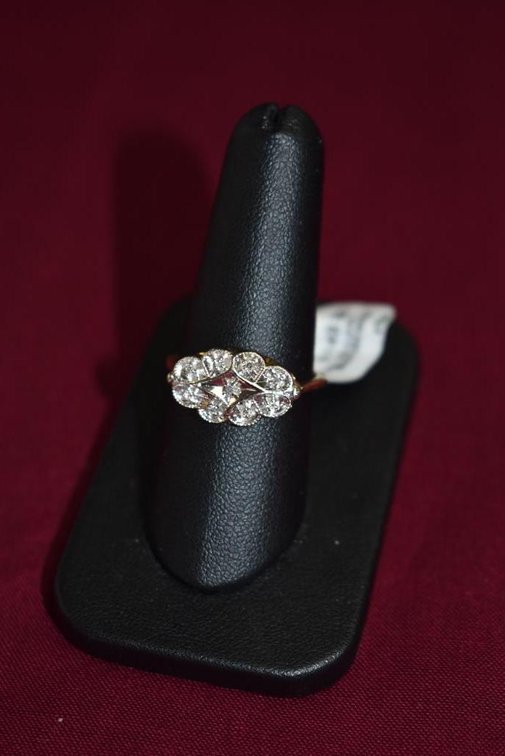 14k 3.50g YG Diamond Princess Ring