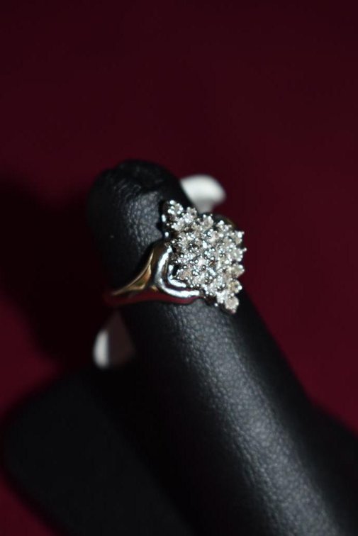 10k WG Marquise Cluster Ring