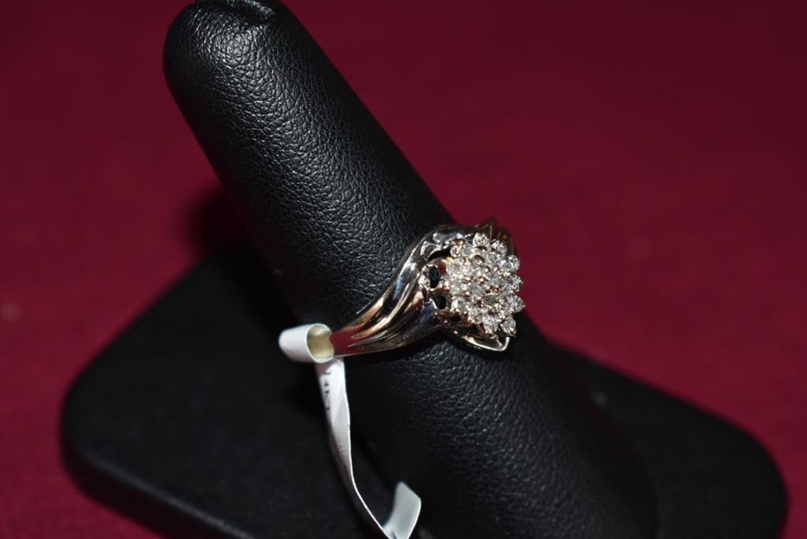 14k 3.00g WG Marquise Diamond Cluster Ring