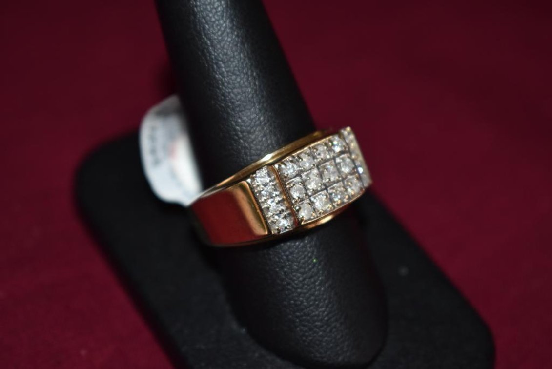 10k 5.90g YG 20 Diamond Men's Ring Rectangle Setting