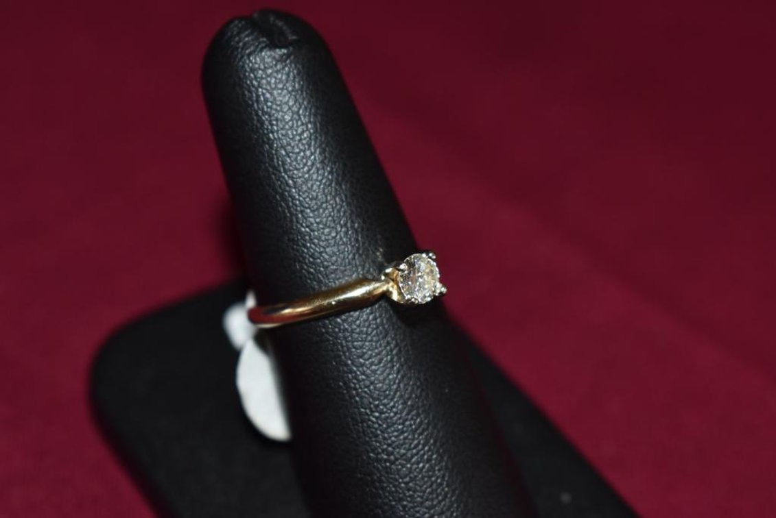 14k 2.10g YG 4 Prong Diamond Solitaire Ring