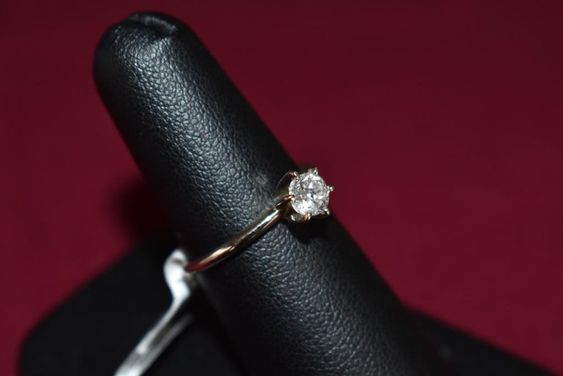 14k 1.60g WG 6 Prong Diamond Solitaire Ring