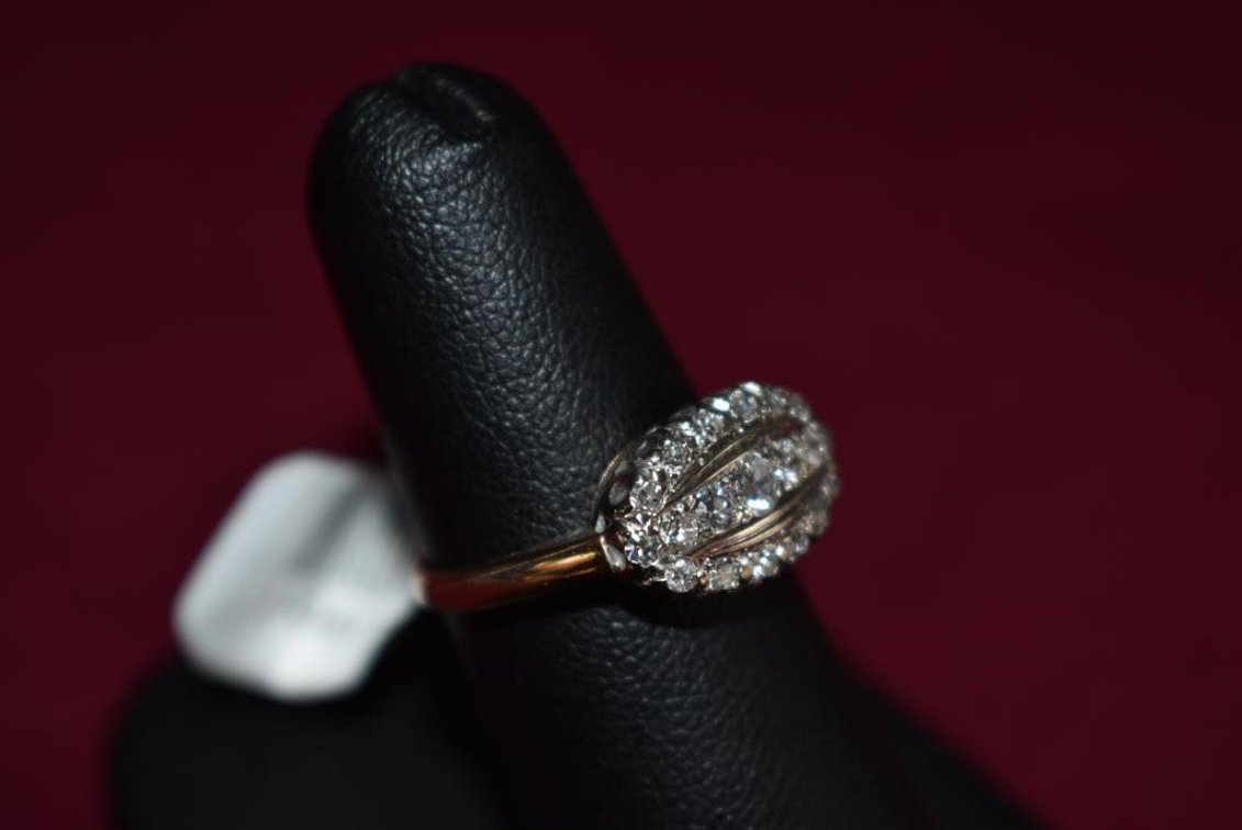 14k 3.10g YG Diamond Princess Ring