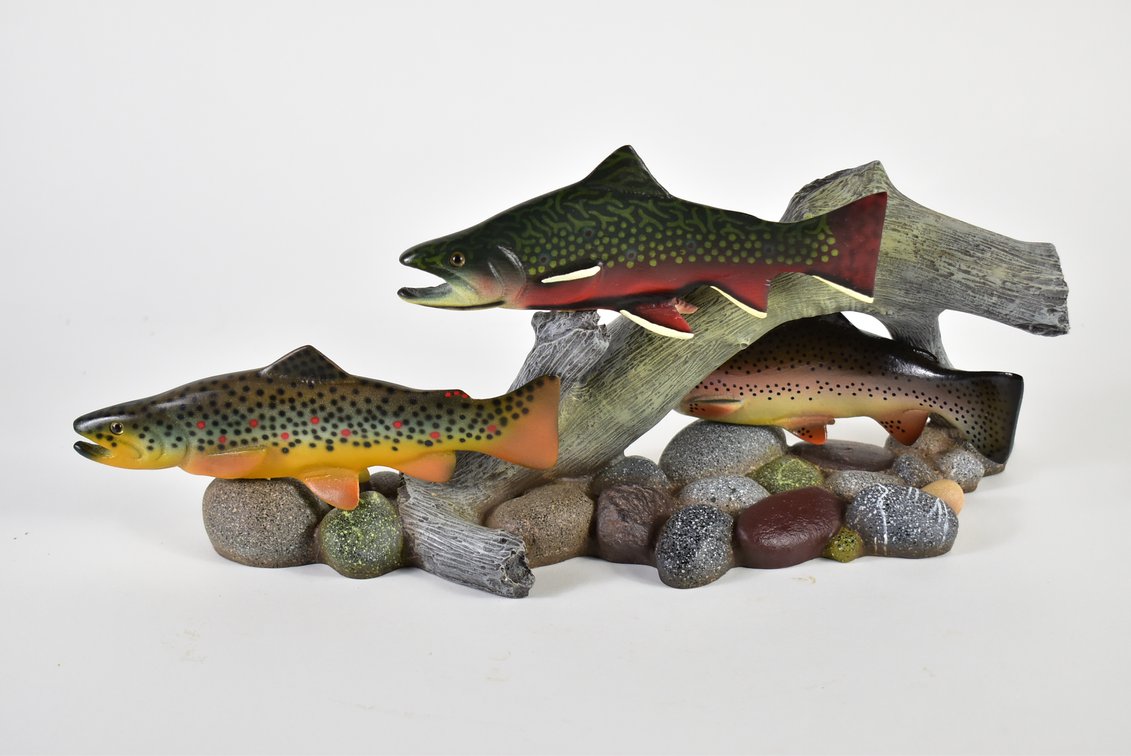 Big Sky Carvers Master’s Edition Woodcarving Trout Statue 