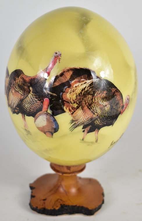 Turkey Painted Ostrich Egg 