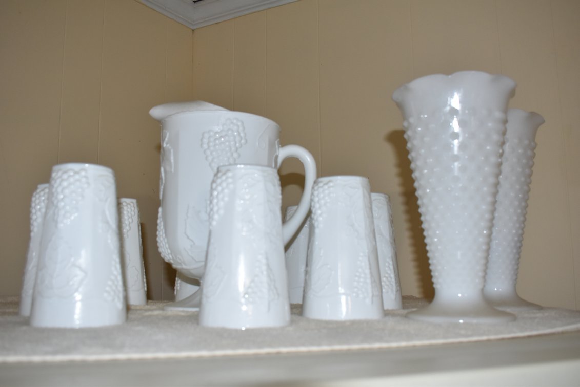Vintage Hobnail Milk Glass