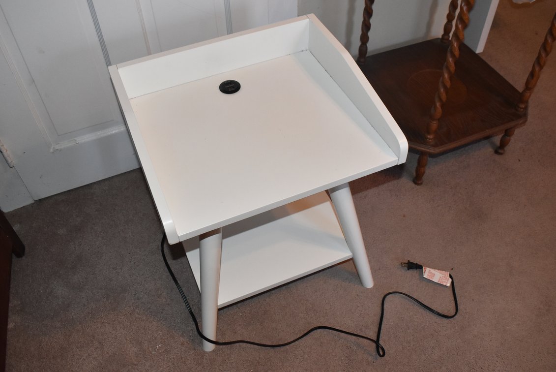 White Table Charging Station
