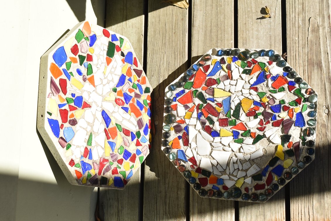 Colored Glass Stepping Stones