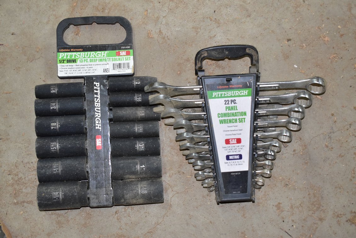 13 Pc. Deep Impact Socket Set and 22 Pc. Combination Wrench Set 