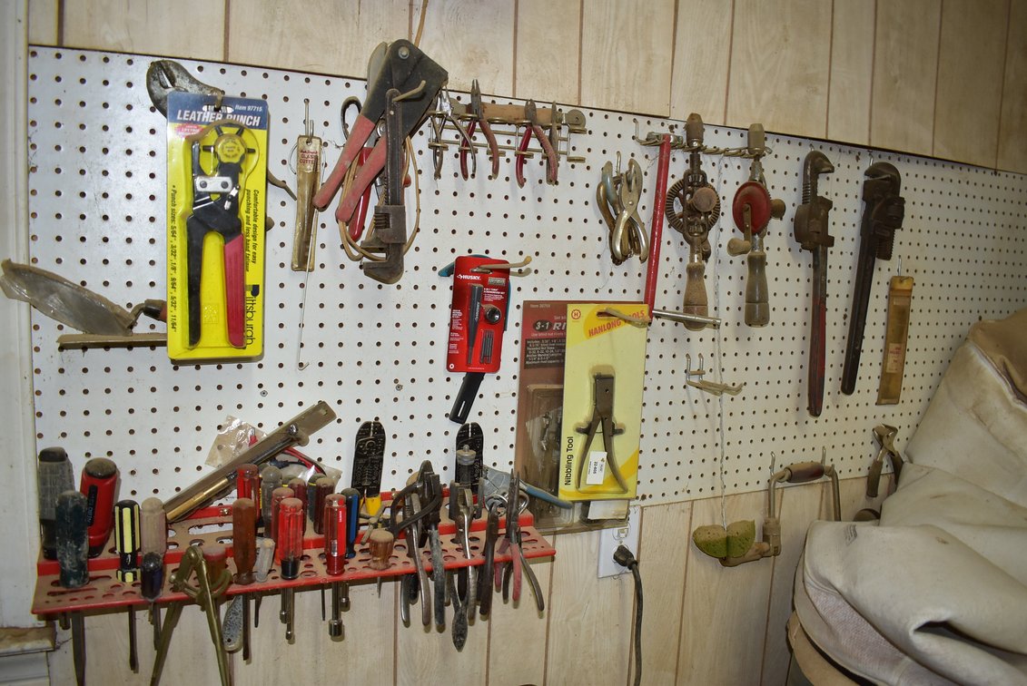 Contents of Peg Board - Assorted Tools 