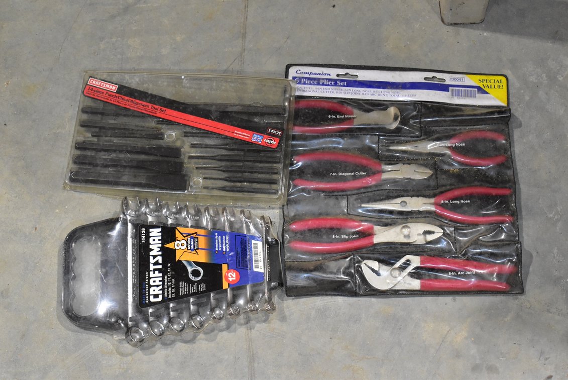 Punch/Chisel/Alignment Tool Set, Pliers, & Craftsman Wrenches 
