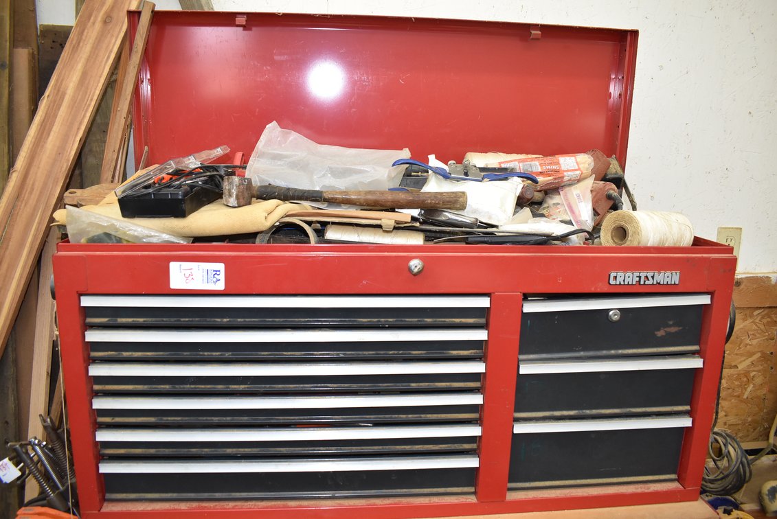 Craftsman Toolbox TOP Box w/ Tools - Bottom Section Sells in Lot 190
