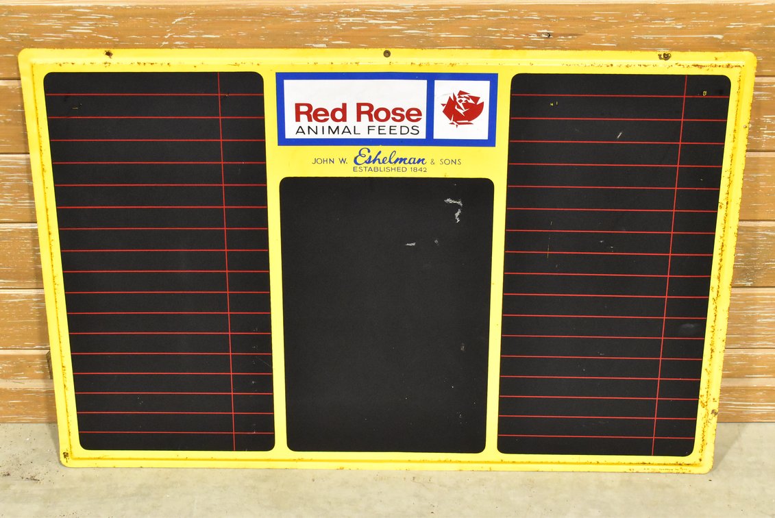 Red Rose Animal Feeds Chalk Board Sign 