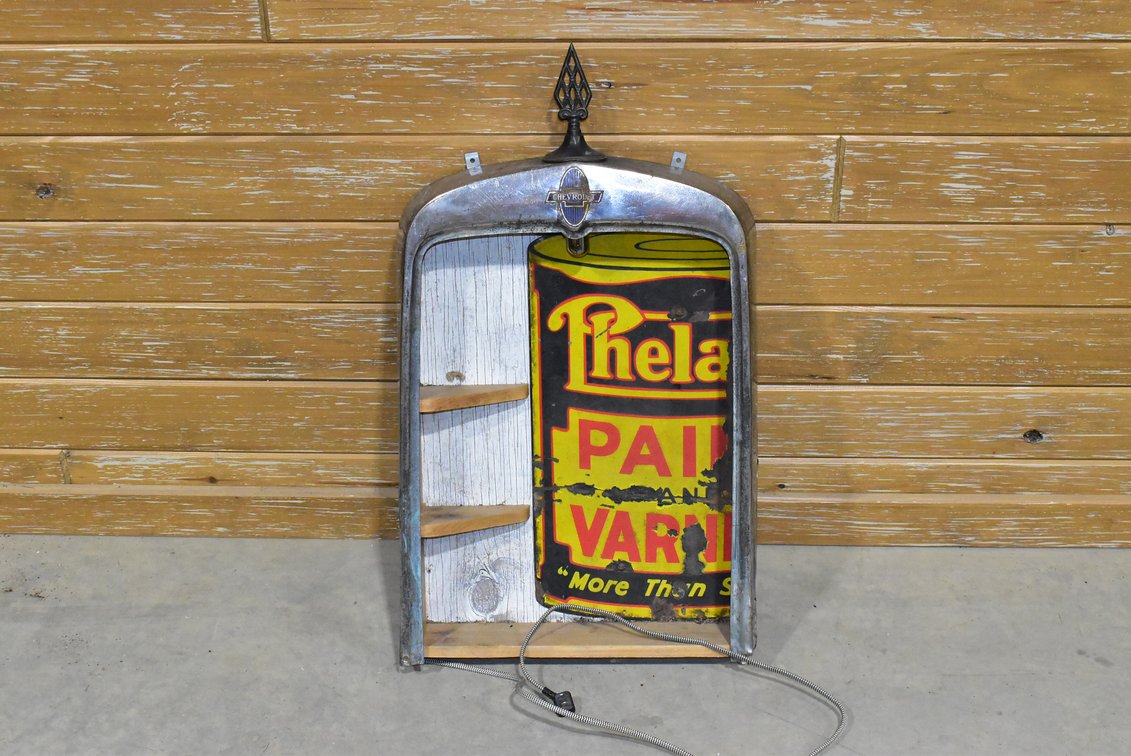 Late 1920’s Early 1930’s Chevrolet Radiator Shell/Grill Lighted Shelf 