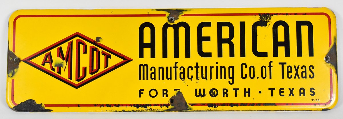 Amcot “American Manufacturing Co. of Texas” Metal Sign
