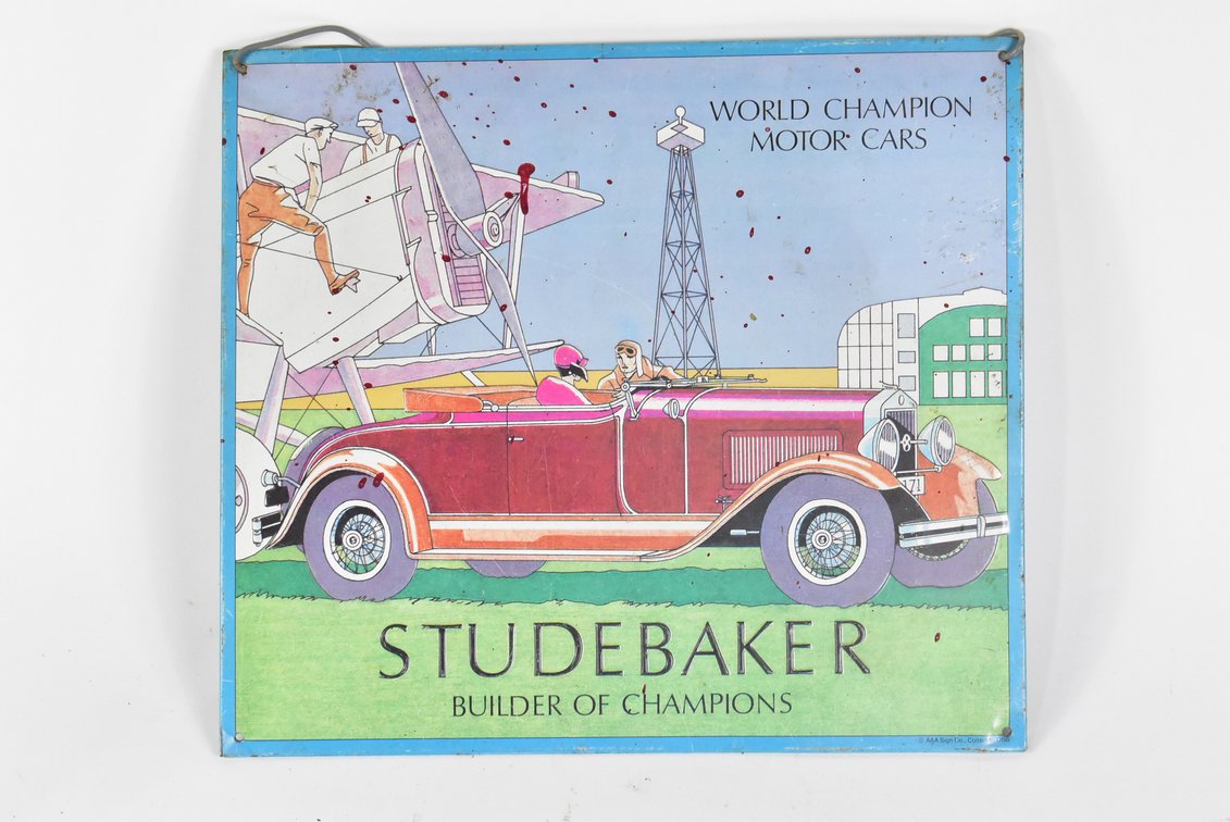Studebaker “Builder of Champions” Metal Sign 