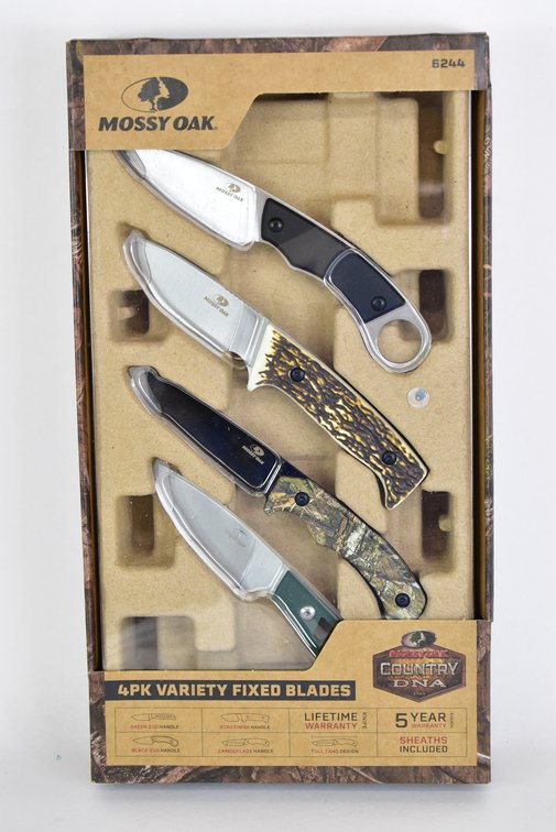 Mossy Oak 4pk Variety Fixed Blade Knives 