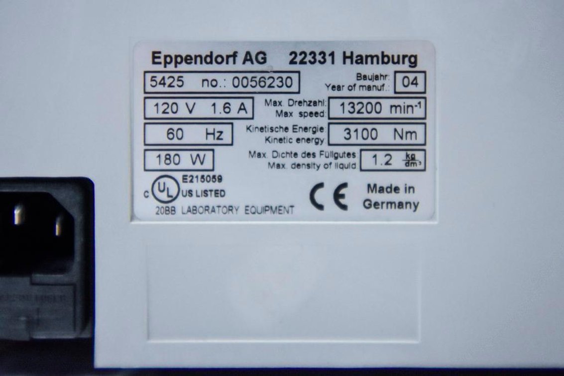 Image for MJK1765 Eppendorf Centerfuge 5415 D