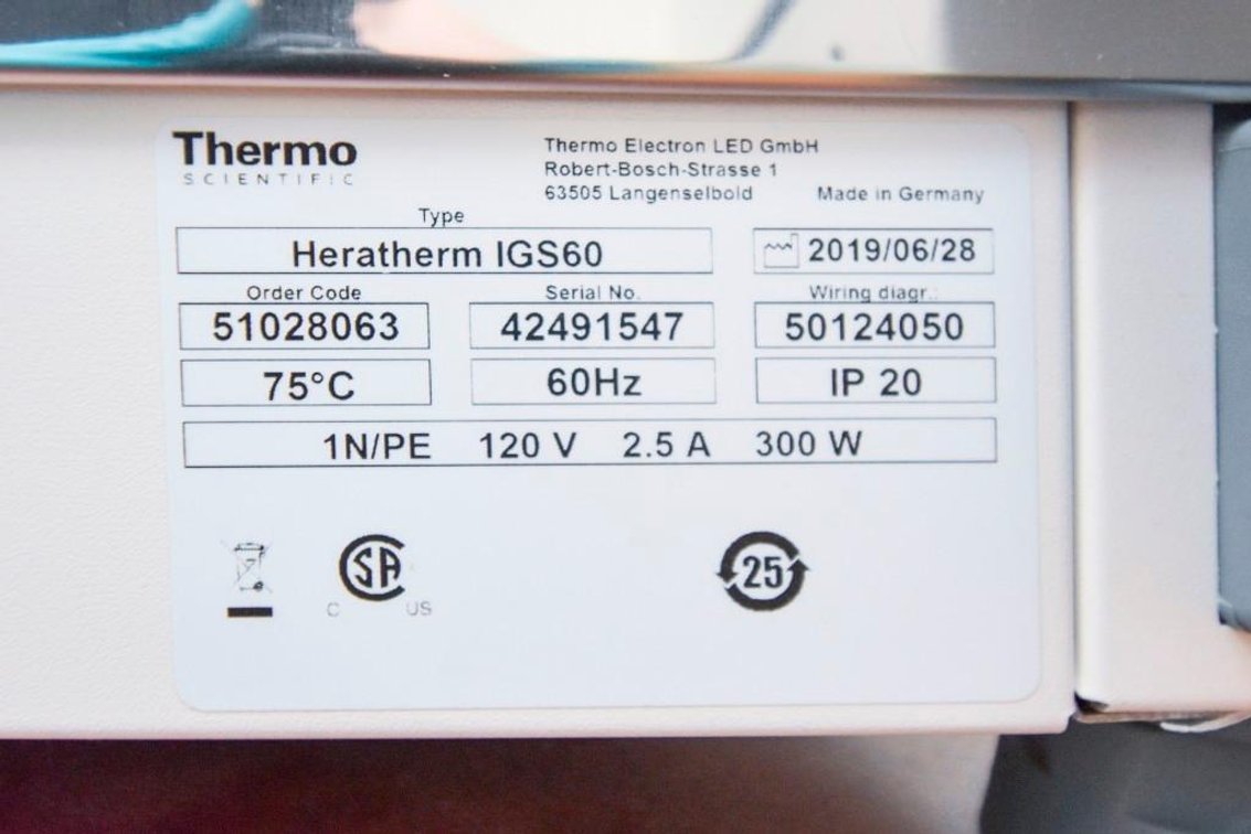 Image for *** NOT AVAILABLE** MJK1751 Thermo Scientific Heratherm Incubator IGS60
