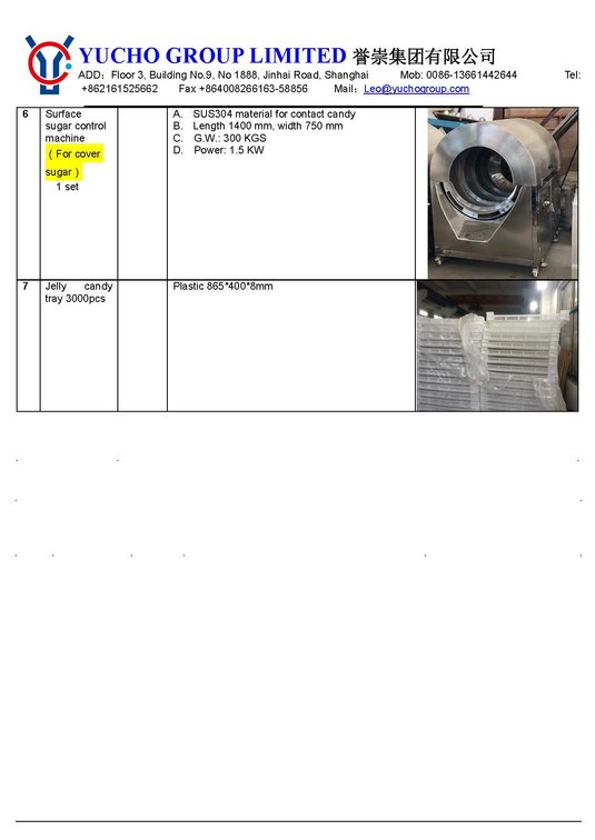 Image for ***SOLD*** MJK2037 YCQ 450 Complete Gummy Line New, Never Installed!