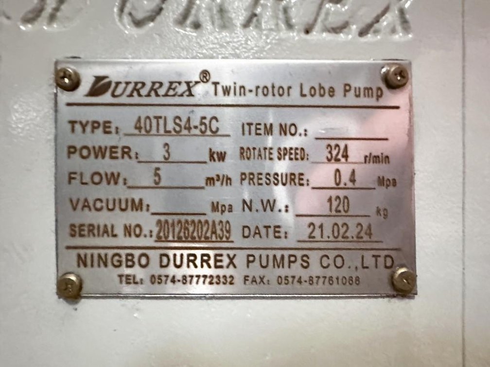 Image for MJK1932 NEW - Durrex Tri- Lobe Positive Displacement Pump System