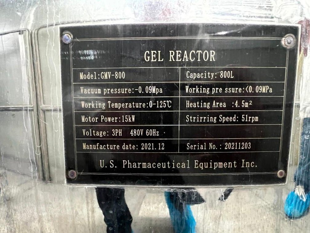 Image for MJK1889 Gelatin Reactor 800L on Mezzanine