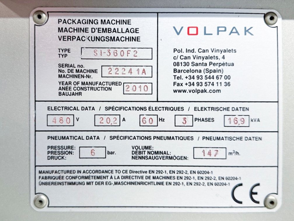 Image for MJK2438 VOLPAK SI-360F2 – Horizontal Form-Fill-Seal Pouch Machine (Duplex)