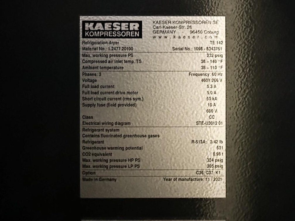 Image for ***SOLD *** MJK2563 Kaeser Secotec TE142 Air Dryer