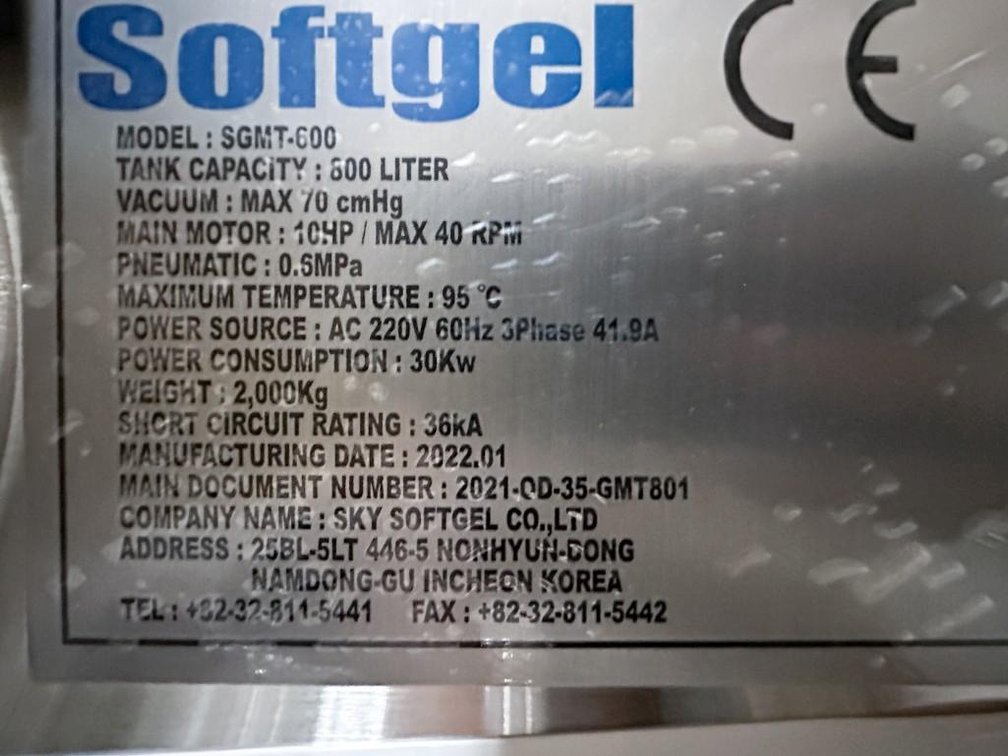 Image for ***SOLD*** MJK2572 NEW - SV3000 Sky Softgel Encapsulation Machine and Mixing Tanks Suite