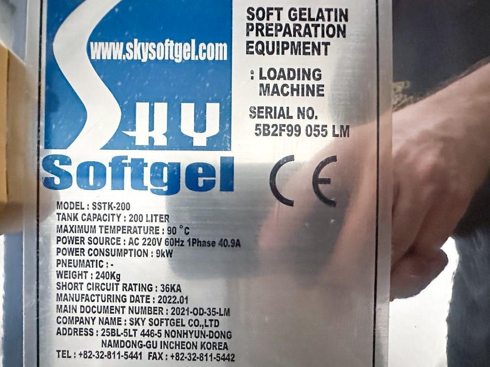 Image for ***SOLD*** MJK2572 NEW - SV3000 Sky Softgel Encapsulation Machine and Mixing Tanks Suite