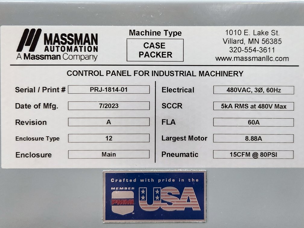 Image for MJK2585 Massman Automation Fully Automatic Wrap-Around Case Packer