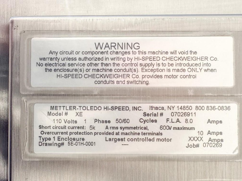 Image for MJK2578 Mettler-Toledo Hi Speed Metal Check