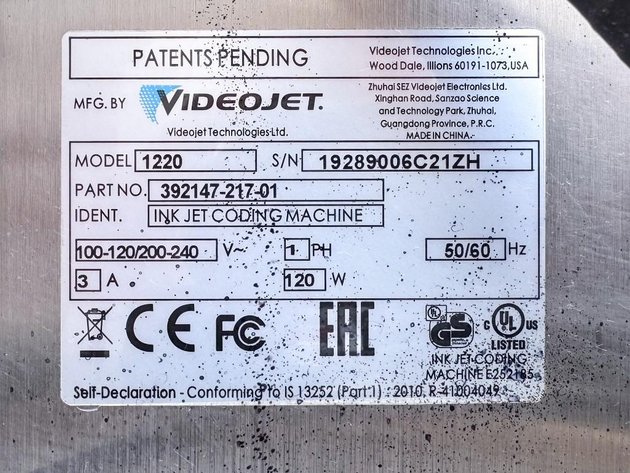 Image for MJK2645 VideoJet 1220