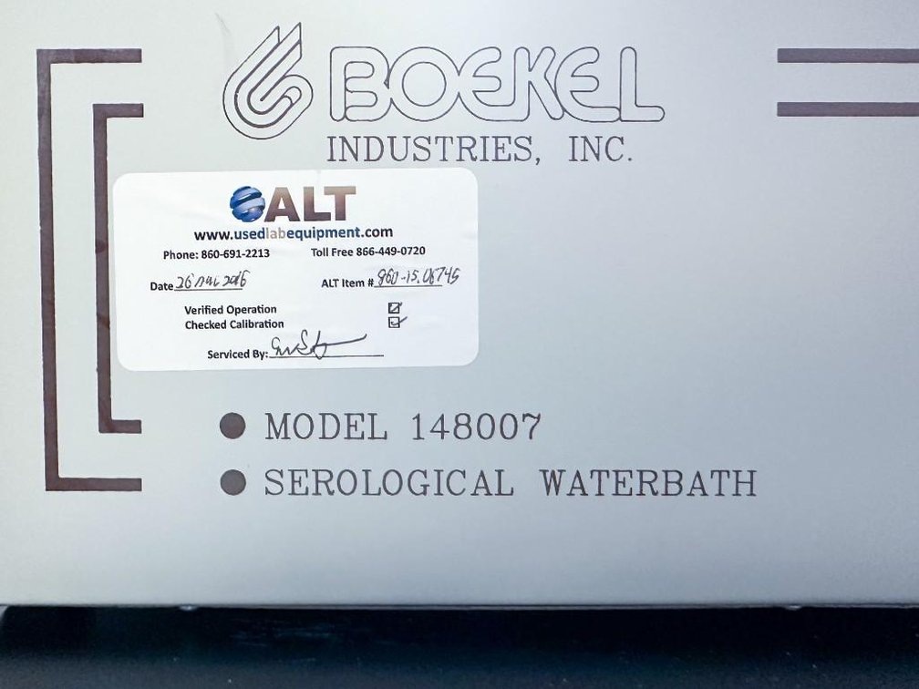 Image for MJK2716 Boekel Industries Serological Water Bath Model 148007 – Laboratory Heating Bath