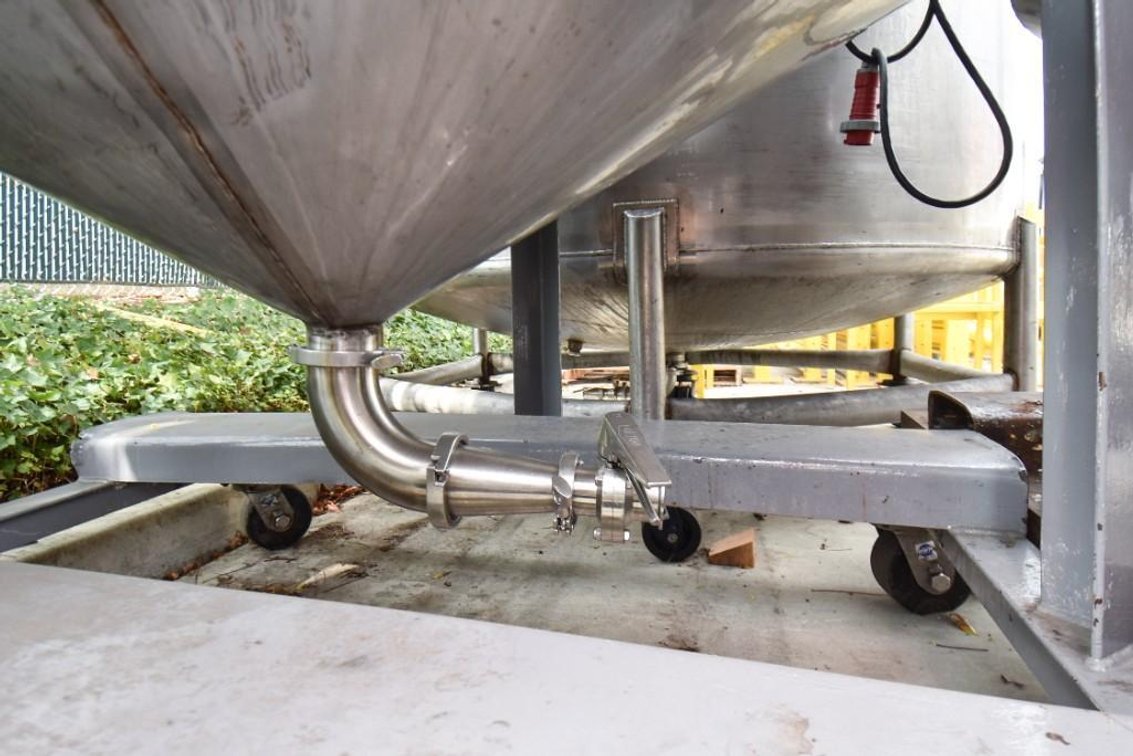 Image for ***SOLD*** MJK2153 Holding Tank on Casters, Tank, 750 Gallon, Stainless Steel, Cone Bottom, 4' x 8'