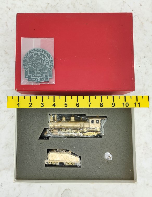 WESTSIDE  MODEL BRASS HON3 D&RGW MIKADO K-27 2-8-2 STEAM LOCO W/TENDER INV 261220019