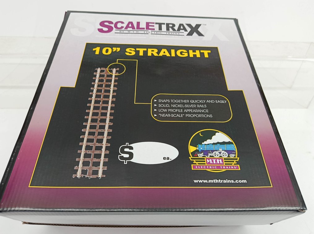 MTH NNC CASE LOT OF SCALE TRAX 10" STRAIGHT TRACK SECTIONS (50 PER CASE) INV 260790662