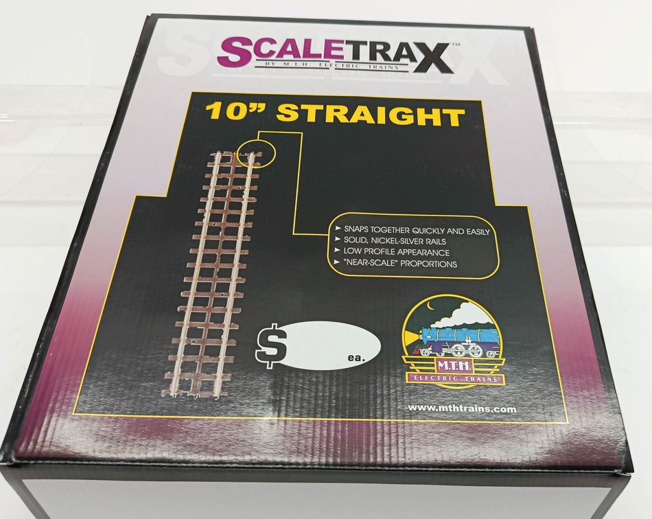 MTH NNC CASE LOT OF SCALE TRAX 10" STRAIGHT TRACK SECTIONS (50 PER CASE) INV 260790670