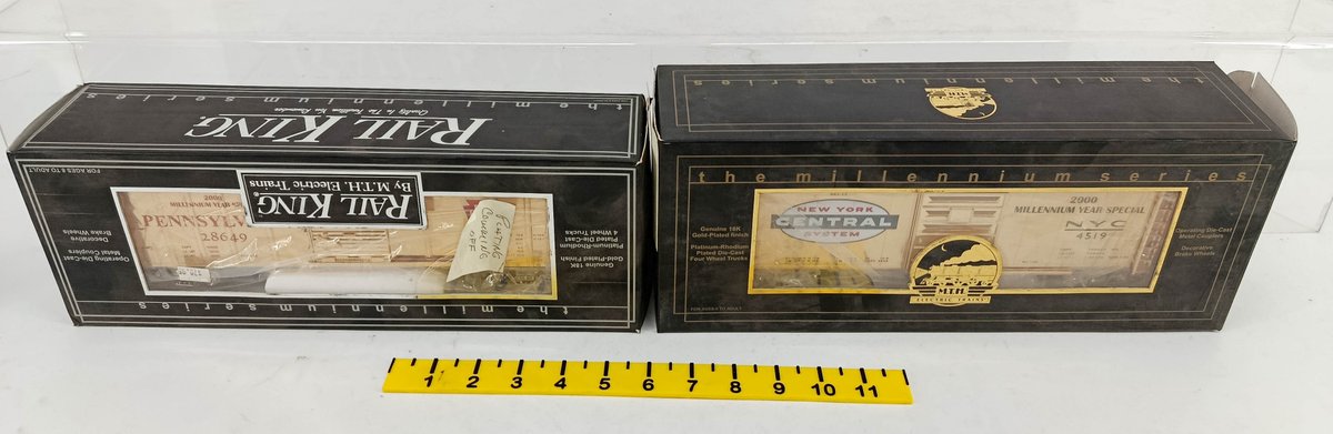 MTH NNC PRODUCTION SAMPLE GOLD PLATED PA AND NYC BOXCARS, PLATING COMING OFF INV 260790679