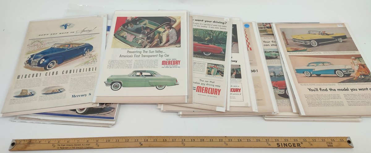 50 BOARDED ADS MERCURY 1940-1964. INV 261570607