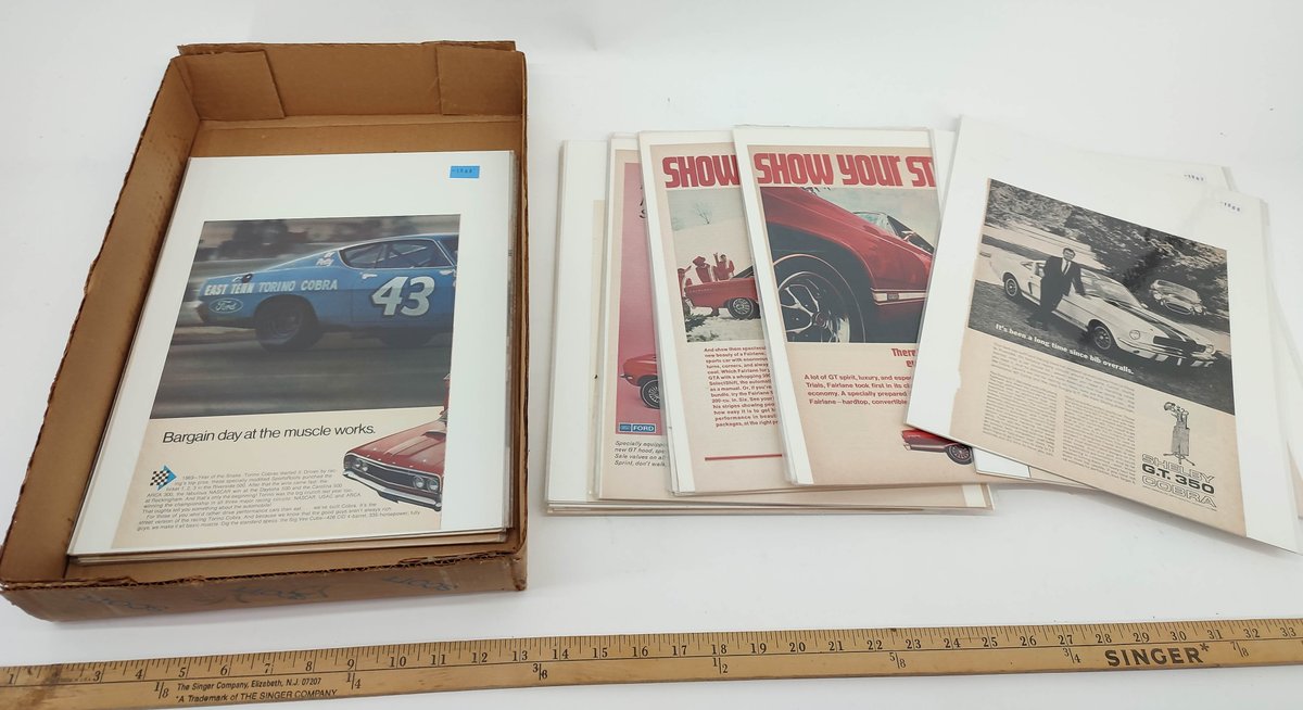 OVER 30 BOARDED ADS. COBRA, FAIRLANE, RANCHERO, TORINO AND MAVRICK. INV 261570613