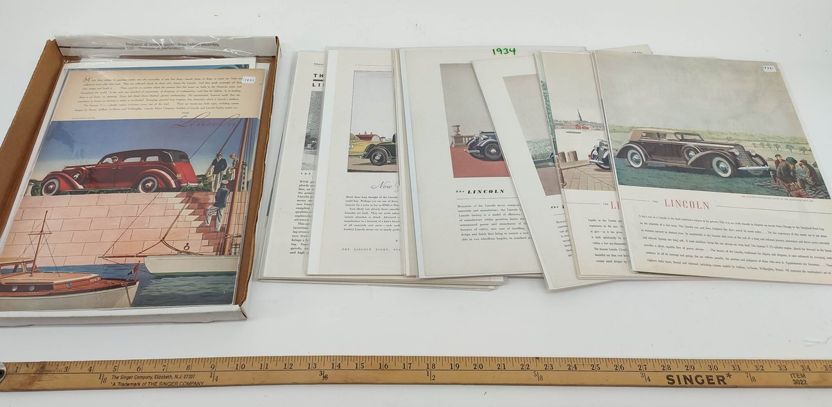 25 BOARDED ADS. LINCOLN 1930'S. INV 261570615