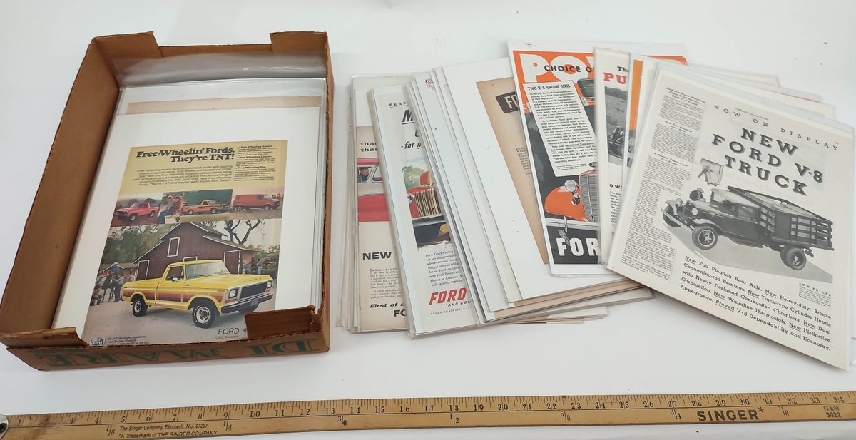 ABOUT 45 BOARDED FORD TRUCK ADS. 1934-64 INV 261570620