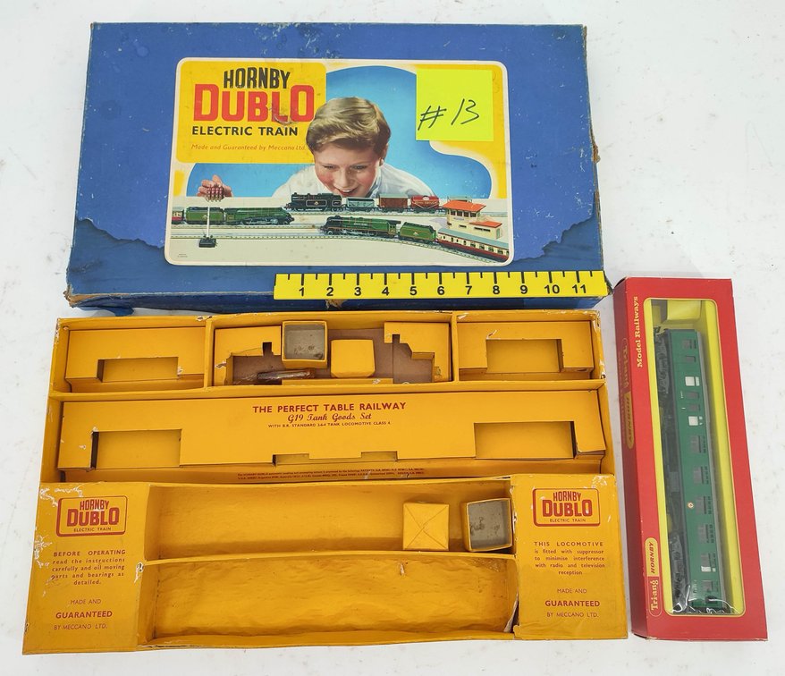 EMPTY HORNBY DUBLO G19 2-6-4 SET BOX & TRI-ANG R747 COACH INV 262010003
