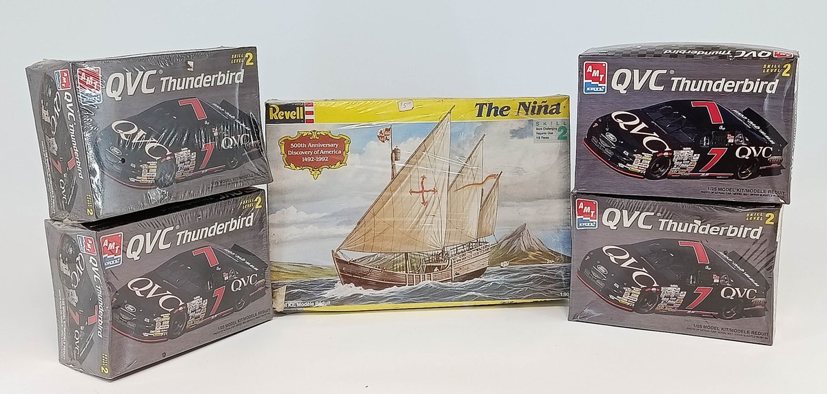 4 AMT/ERTL QVC THUNDERBIRD 1/25 MODEL KITS & REVELL THE NINA 1:90 SHIP MODEL KIT 5 OB  INV 261671939