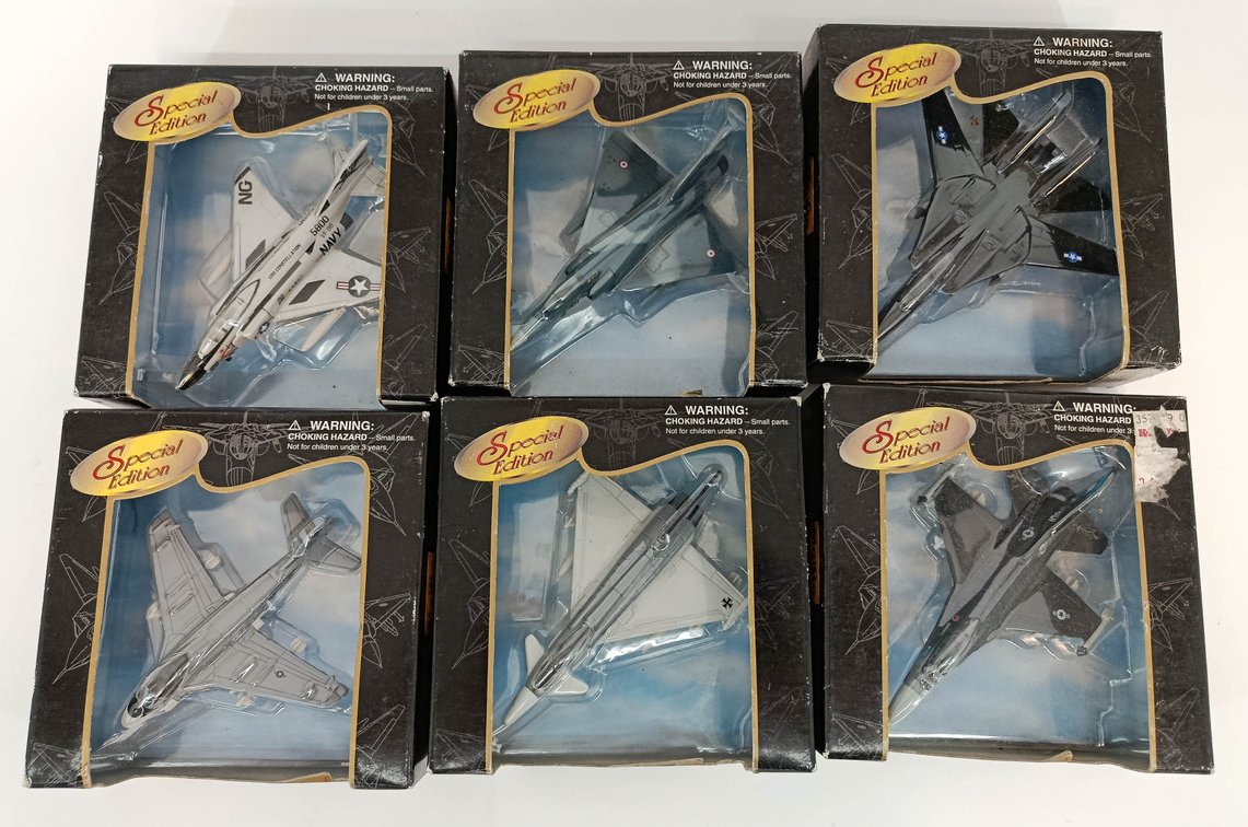 6 MAISTO SPECIAL EDITION DIE-CAST MILITARY AIRCRAFT F-14 F-16 F/A-18 6 OB  INV 261671943