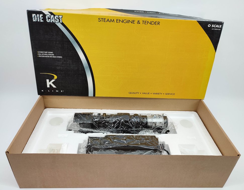 K-LINE K3699-4023W BOSTON & MAINE B&M BERKSHIRE 4023 STEAM LOCOMOTIVE & TENDER O GAUGE OB  INV 263230001