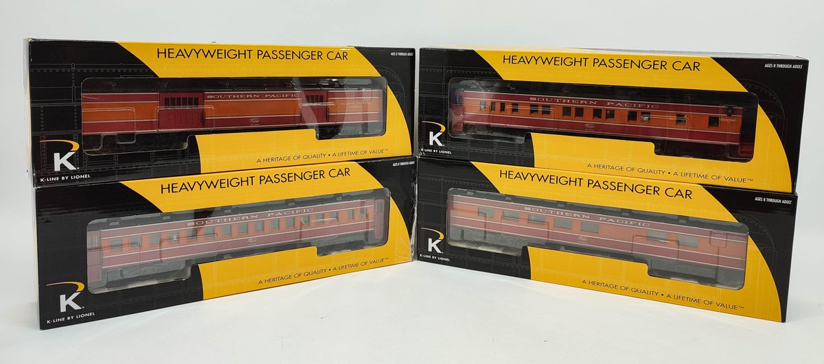 K-LINE 4 SOUTHERN PACIFIC CARS 6-21300 BAGGAGE 3300, 6-21302 DINER 10250, 6-21303 OBSERVATION 2952, 6-21306 COACH 2012 OBS  INV 263230004