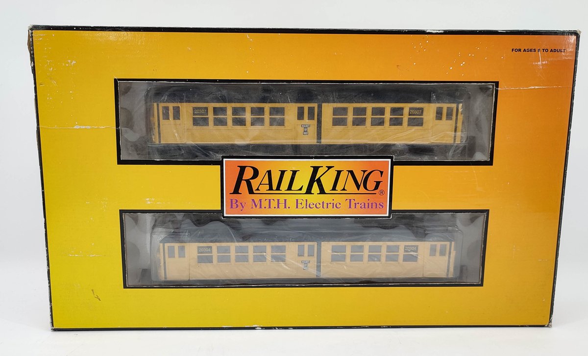 RAILKING SET METROPOLITAN WORK TRAIN 2-CAR LO-V SUBWAY ADD-ON NON POWERED SET 30-2758-3 OB  INV 263230008